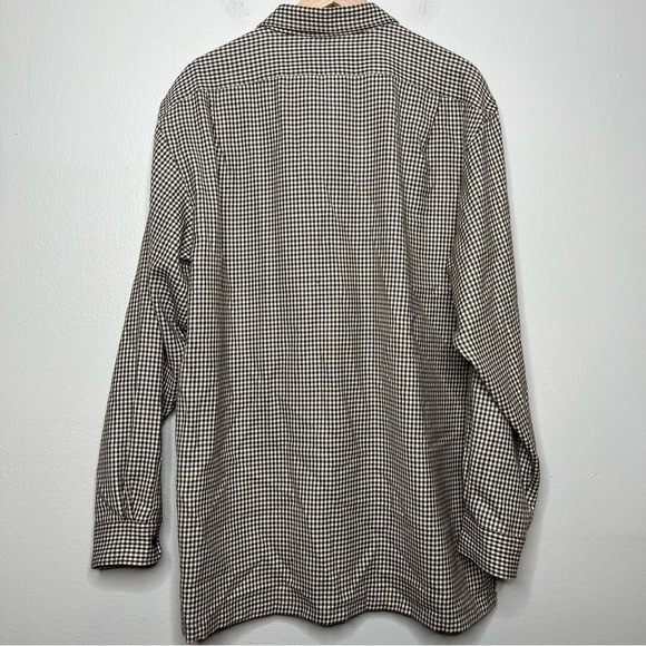 VTG Polo Ralph Lauren Men Beck Shirt Large 100%‎ Wool Houndstooth Brown Pockets - Picture 5 of 10